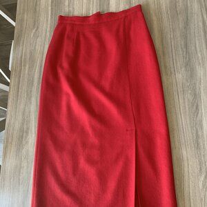Red Wool Maxi Skirt